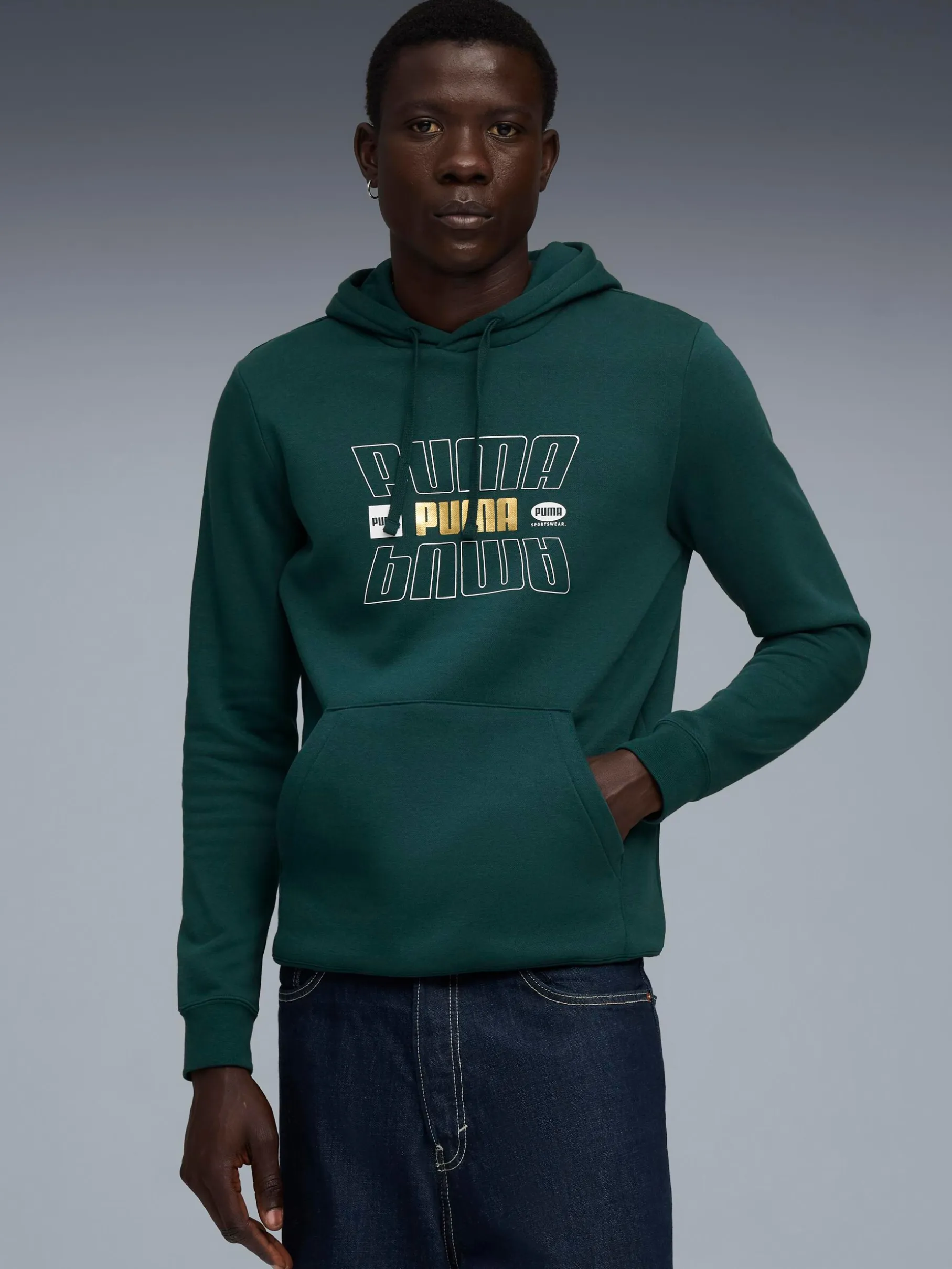 PUMAess logo lab holiday hoodie m